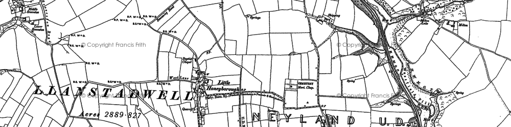 Old map of Little Honeyborough in 1906