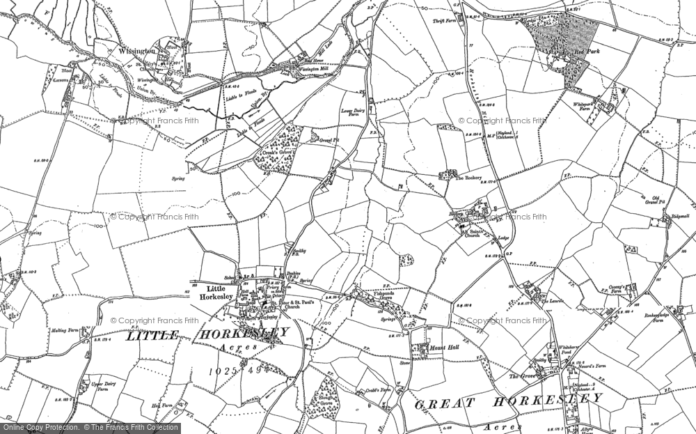Old Map of Little Horkesley, 1896 - 1902 in 1896