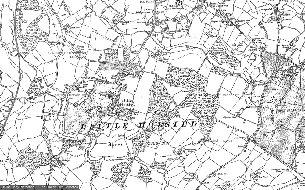 Old Map of Little Horsted, 1898 - 1908 in 1898
