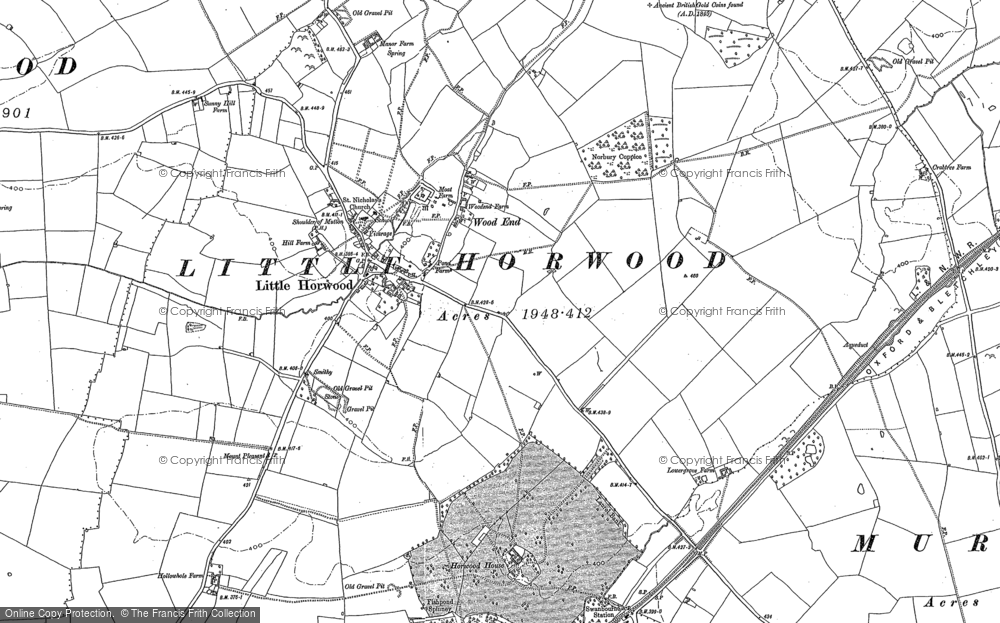 Old Map of Little Horwood, 1898 in 1898