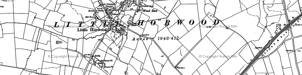 Old map of Little Horwood in 1898
