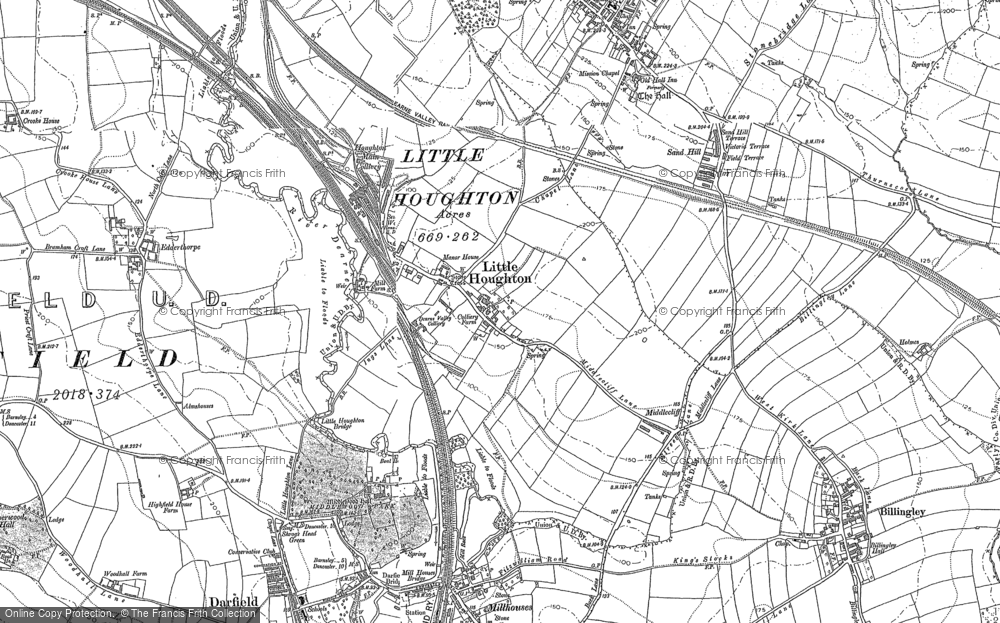 Old Map of Little Houghton, 1851 - 1890 in 1851