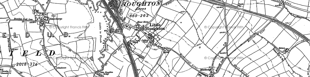 Old map of Little Houghton in 1851