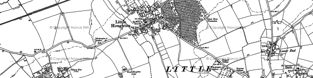 Old map of Little Houghton in 1884