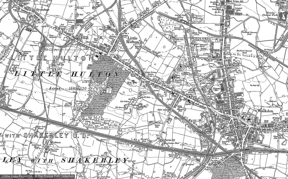 Old Map of Historic Map covering Highfield in 1891