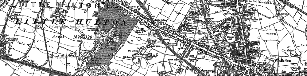 Old map of Hollins in 1891