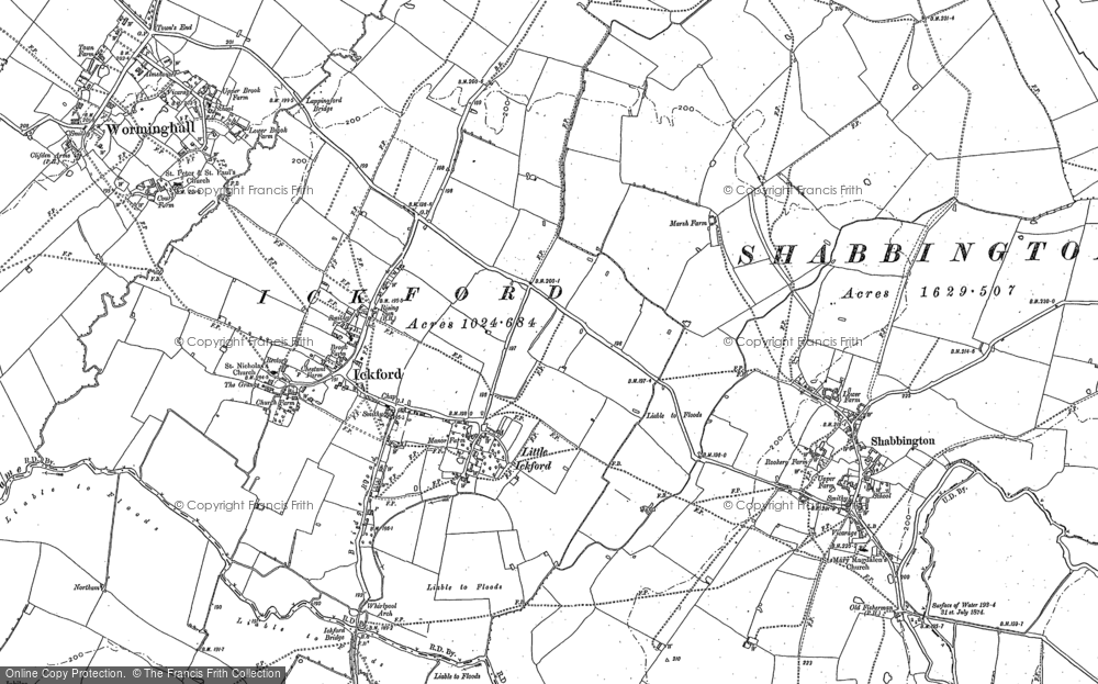 Old Map of Little Ickford, 1897 - 1919 in 1897