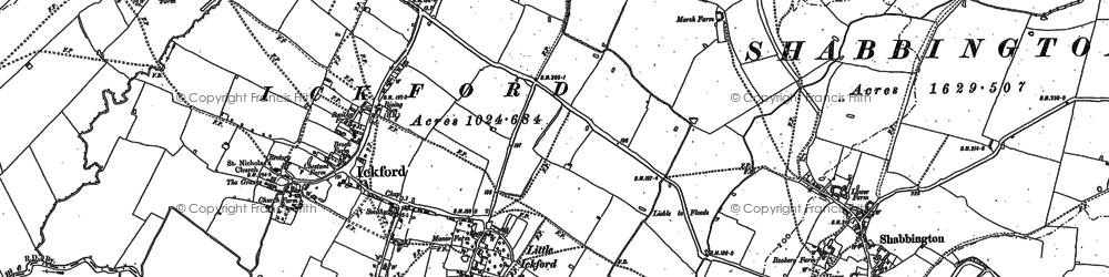 Old map of Little Ickford in 1897