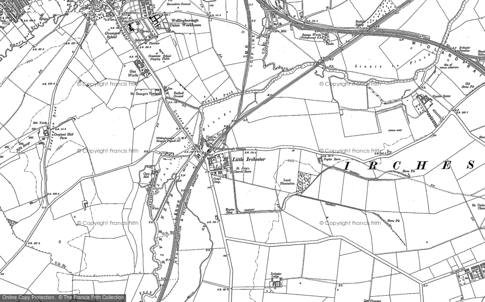 Old Map of Little Irchester, 1885 in 1885