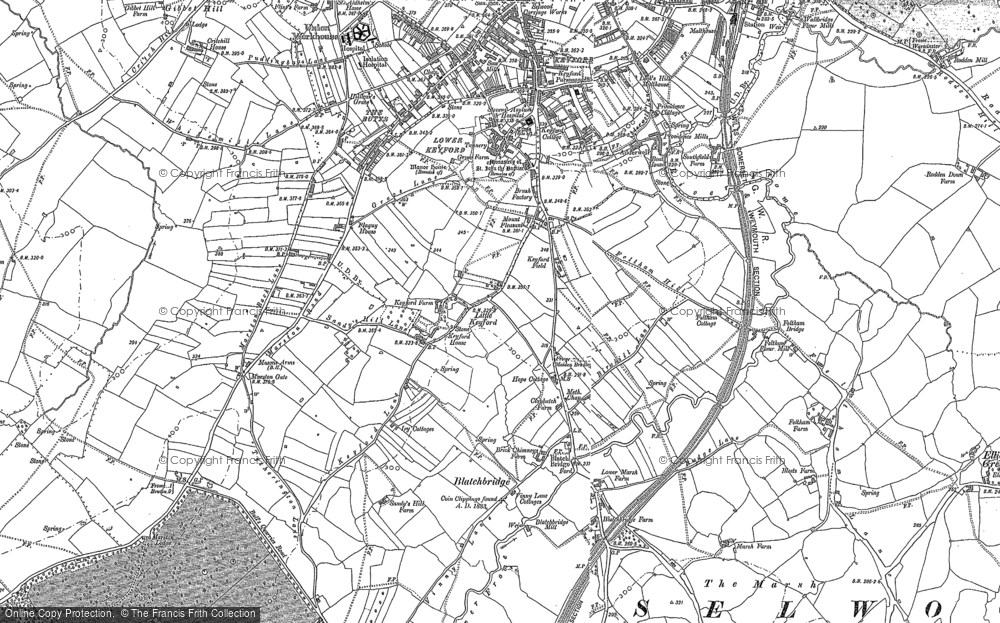 Old Map of Historic Map covering Marston Gate in 1902