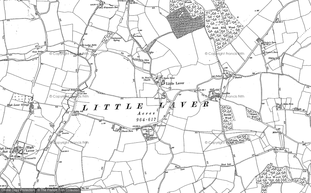 Old Map of Little Laver, 1895 in 1895