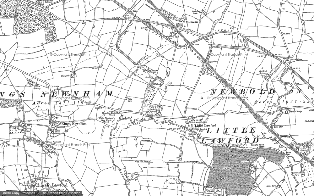 Old Map of Little Lawford, 1886 - 1903 in 1886