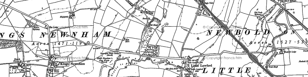 Old map of Little Lawford in 1886