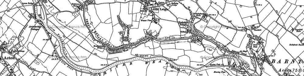 Old map of Little Leigh in 1897