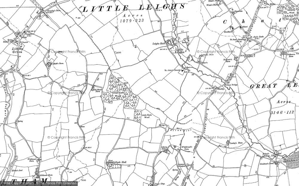 Old Map of Little Leighs, 1895 - 1896 in 1895