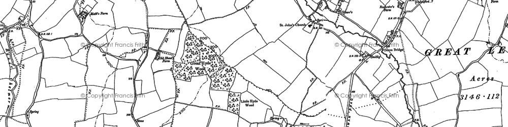 Old map of Little Leighs in 1895