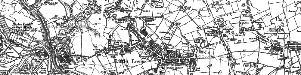 Old map of Burnden in 1890