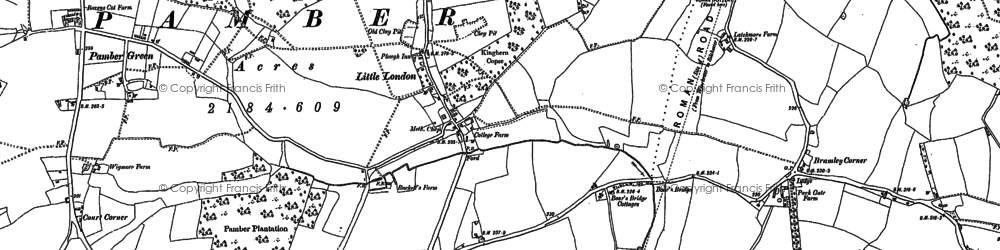 Old map of Bramley Corner in 1894