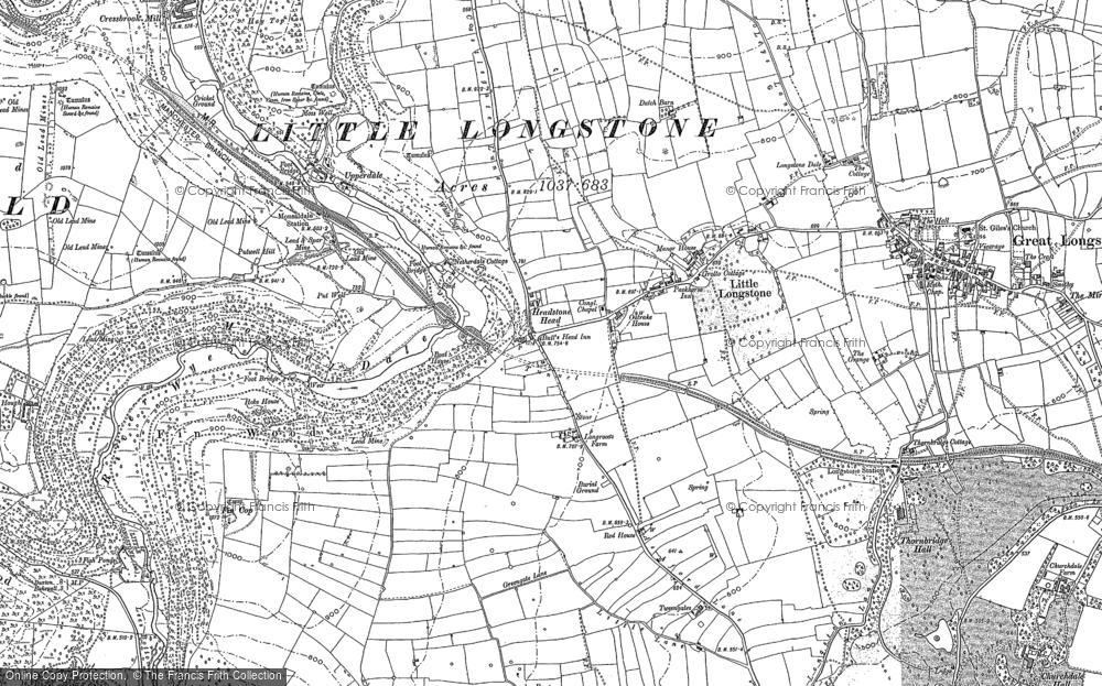 Old Map of Little Longstone, 1878 - 1879 in 1878