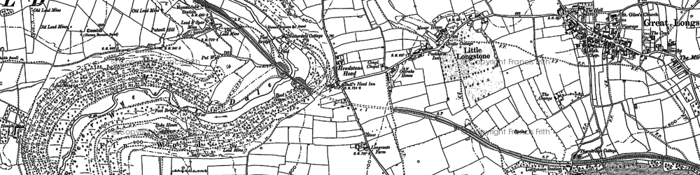 Old map of Little Longstone in 1878