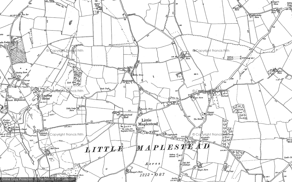Old Map of Little Maplestead, 1896 in 1896