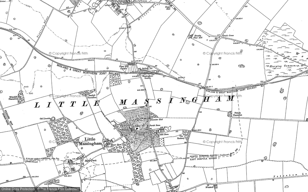 Old Map of Little Massingham, 1884 - 1885 in 1884