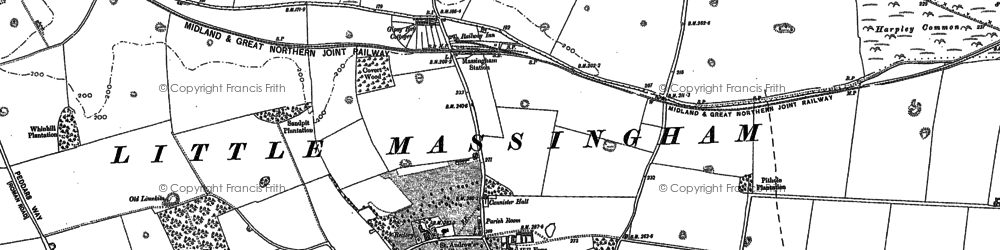 Old map of Little Massingham in 1884
