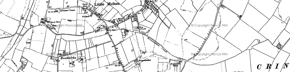 Old map of Bawburgh Hill in 1881