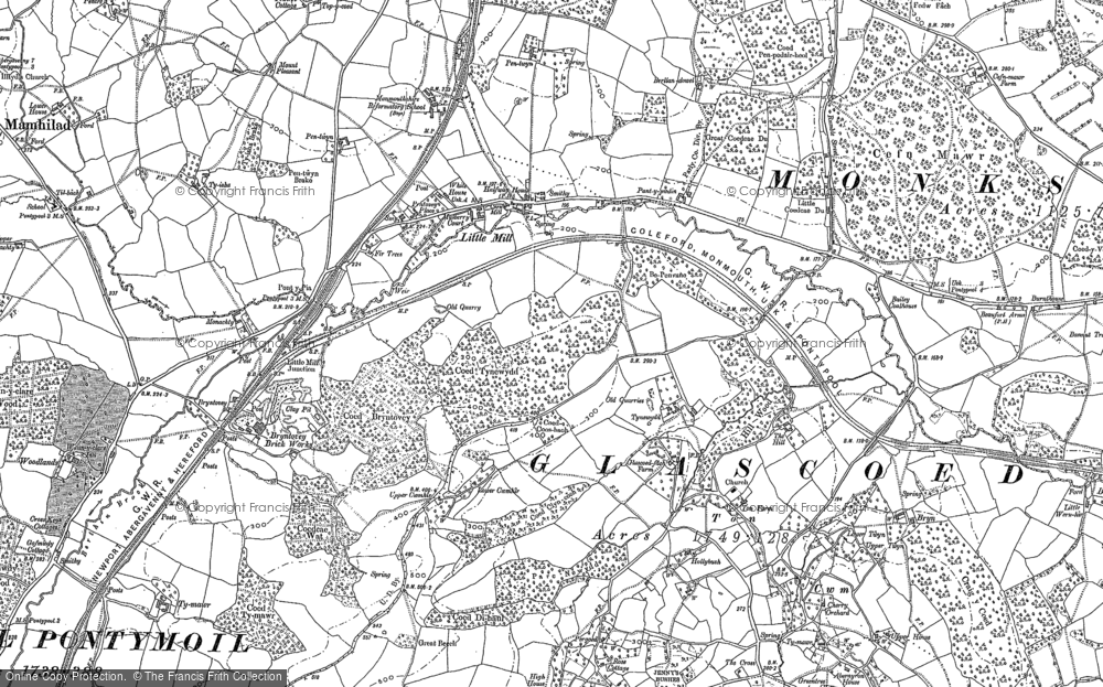 Old Map of Little Mill, 1899 - 1900 in 1899