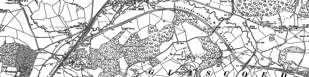 Old map of Little Mill in 1899