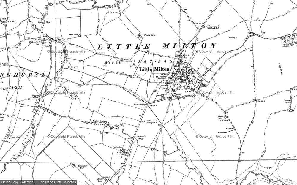 40SE Great & Little Milton Great & Little Haseley old map Oxfordshire 1900 