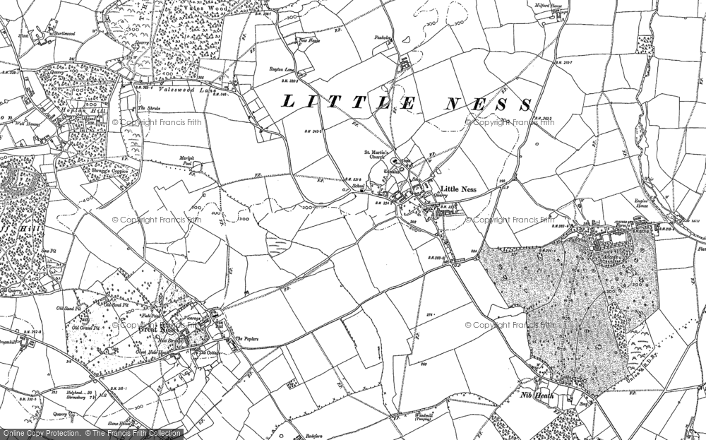 Old Map of Little Ness, 1881 in 1881