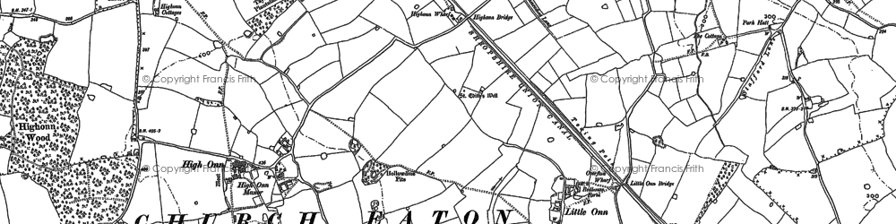 Old map of Little Onn in 1882