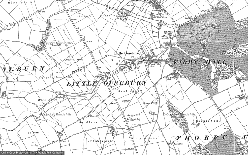 Old Map of Little Ouseburn, 1892 in 1892