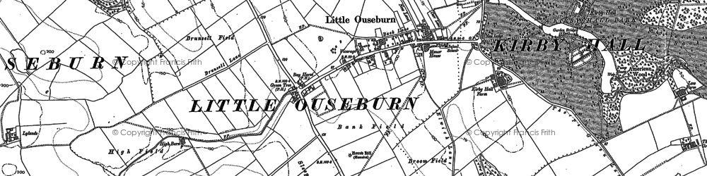 Old map of Little Ouseburn in 1892