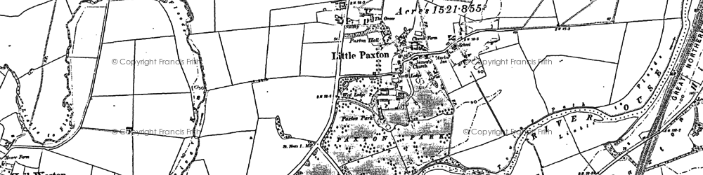 Old map of Little Paxton in 1900