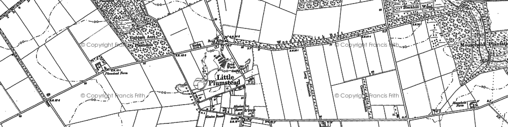Old map of Blofield Corner in 1881
