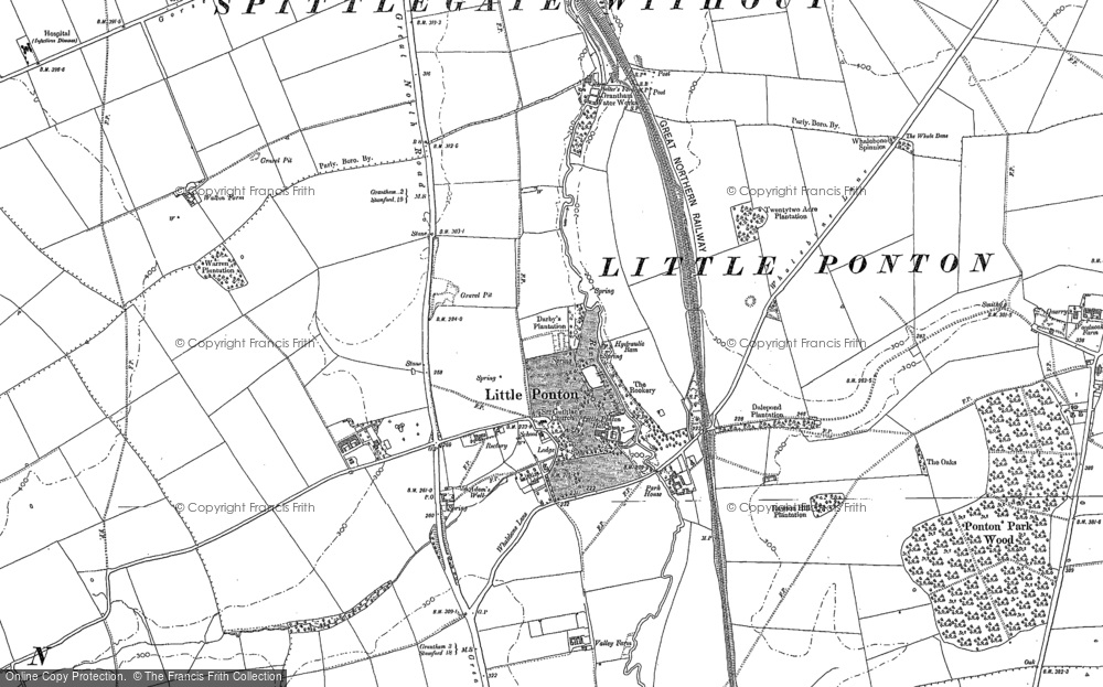 Old Map of Little Ponton, 1885 - 1903 in 1885