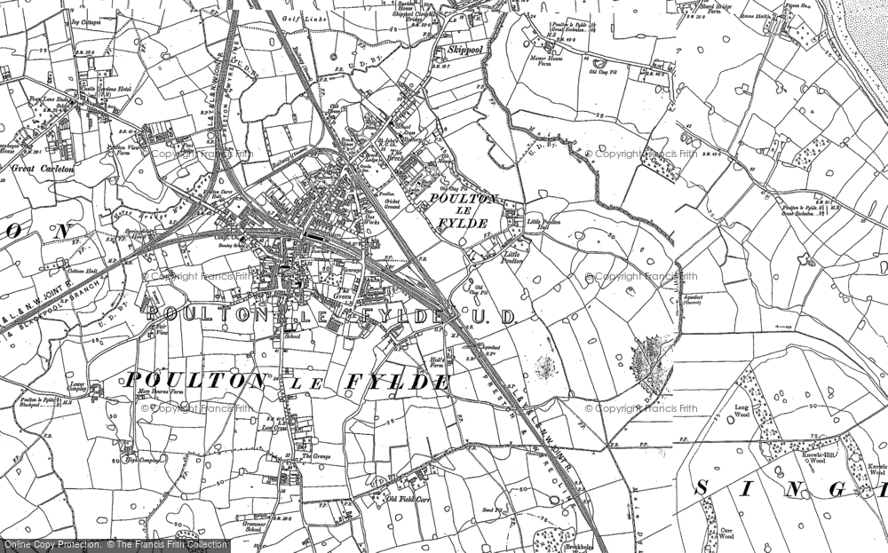 Old Map of Little Poulton, 1891 in 1891