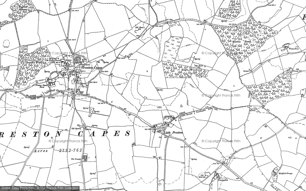 Old Map of Historic Map covering Ashby Gorse in 1883