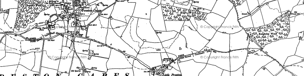 Old map of Little Preston in 1883