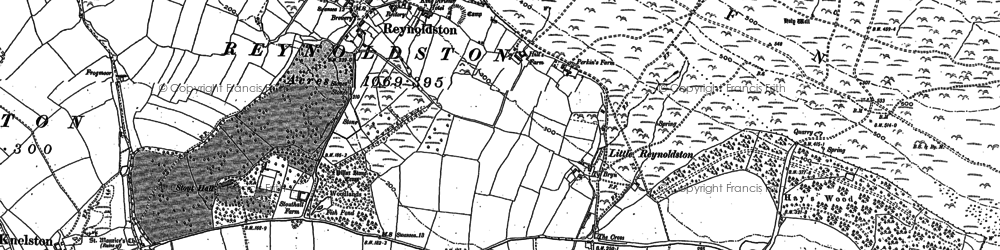 Old map of Little Reynoldston in 1896