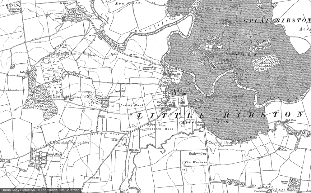 Old Map of Little Ribston, 1892 in 1892