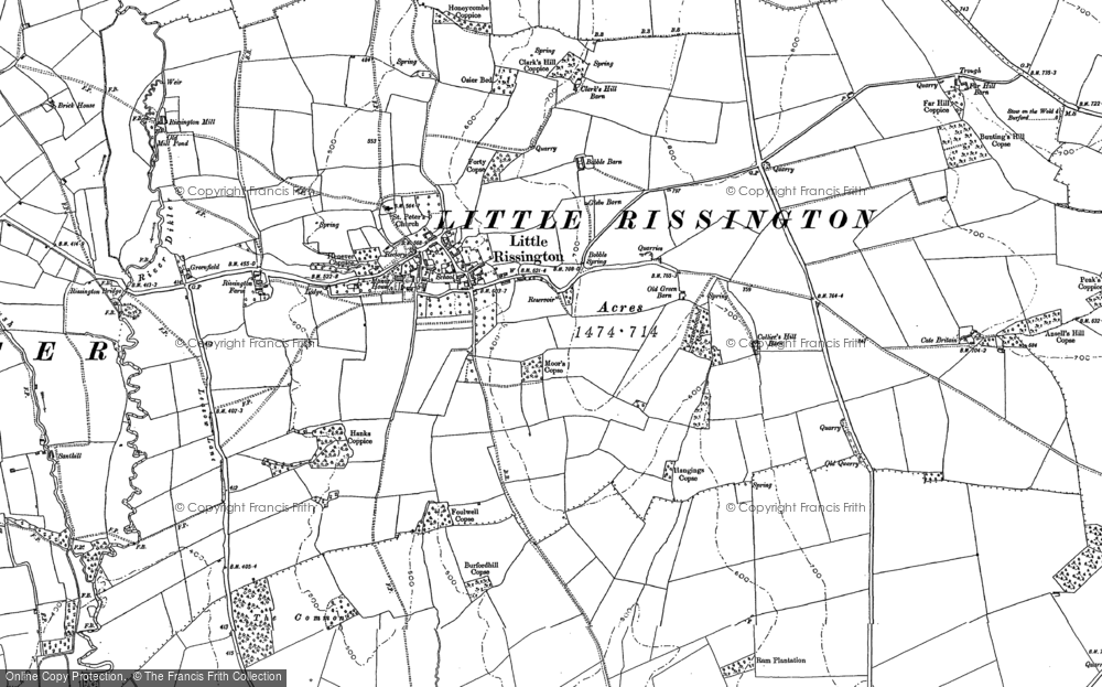 Old Map of Little Rissington, 1900 in 1900