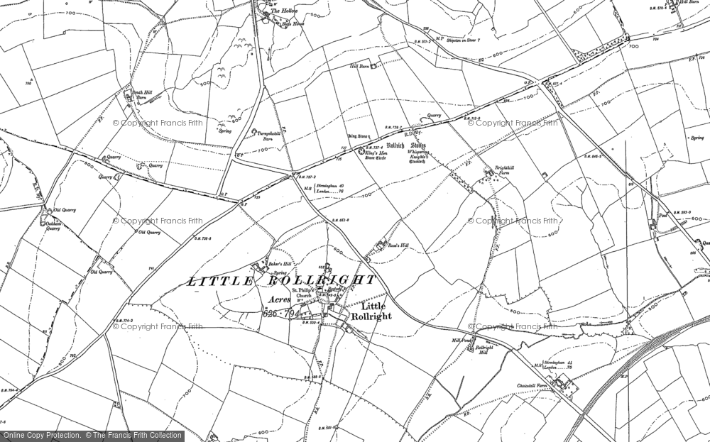 Old Map of Little Rollright, 1898 in 1898