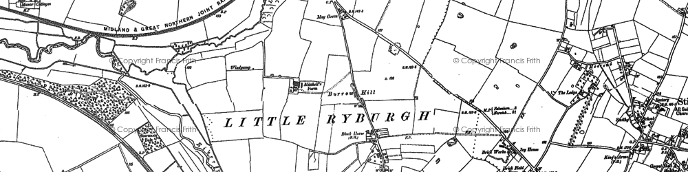 Old map of Pensthorpe Hall in 1885