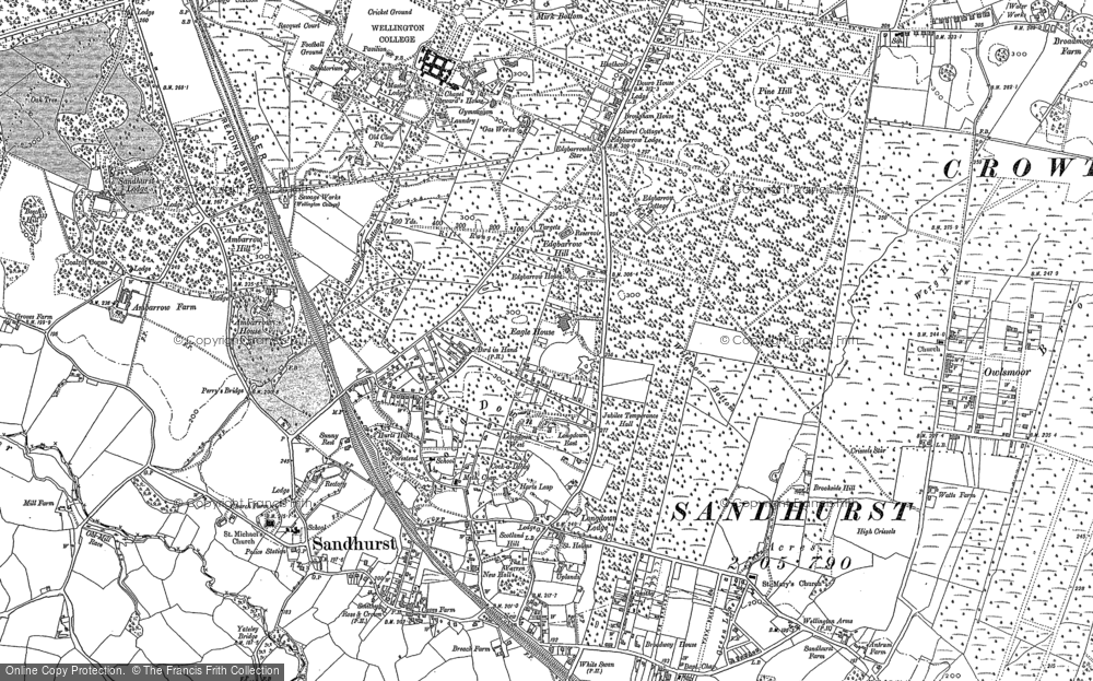 Old Map of Little Sandhurst, 1909 - 1910 in 1909
