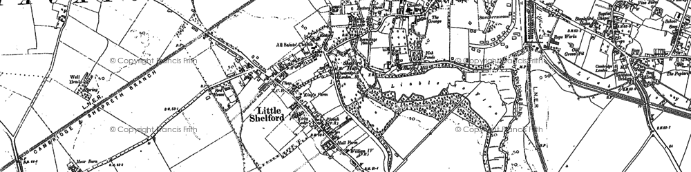 Old map of Little Shelford in 1885