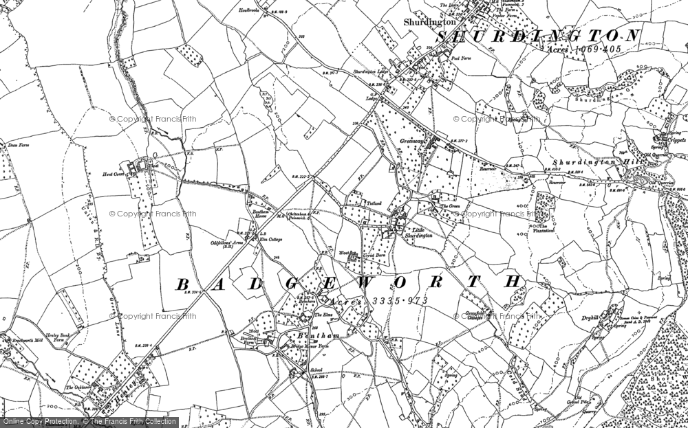 Old Map of Little Shurdington, 1883 - 1884 in 1883