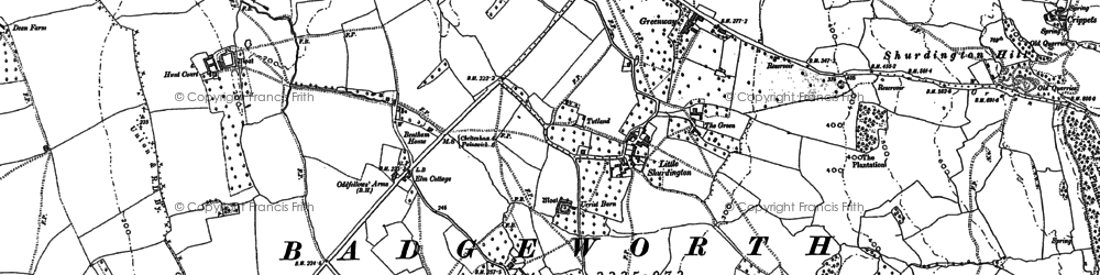 Old map of Little Shurdington in 1883
